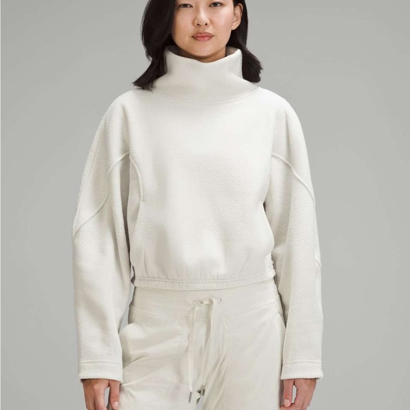 Lululemon Looped Terry Fleece Funnel Neck Bone Size 2 - Picture 1 of 11